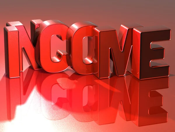 3D Word Income on red background — Stock Photo, Image