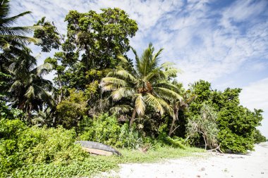 Mavi gökyüzü ve bulutlar havelock Adası. Andaman Adaları, Hindistan
