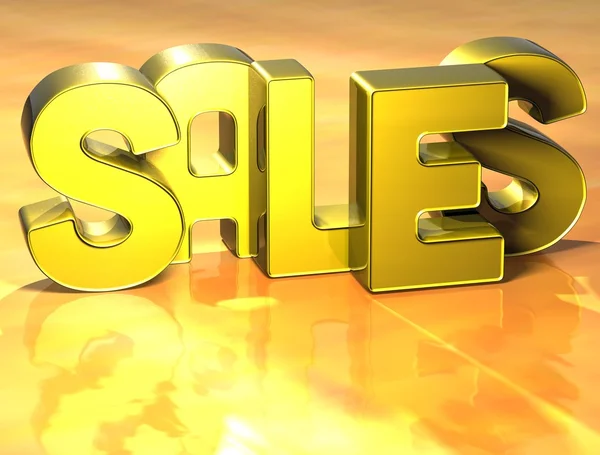 3D Word Sales on yellow background — Stock Photo, Image