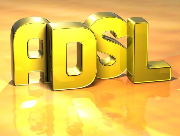 3D Word ADSL em fundo amarelo — Fotografia de Stock