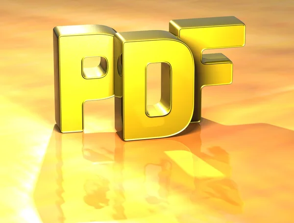 3D Word PDF на жёлтом фоне — стоковое фото