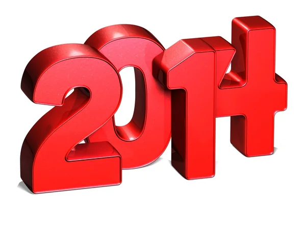 3D Year 2014 on white background — Stock Photo, Image