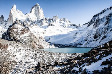 güzel doğa manzarası ile mt. fitz roy los glaciares Milli Parkı, patagonia, Arjantin görüldüğü gibi