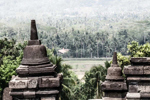 Borobudur templet i sunrise.indonesia. — Stockfoto