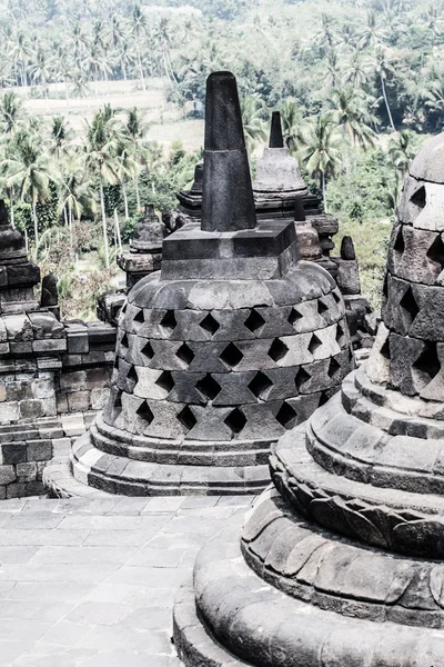 Templo Borobudur al amanecer. Indonesia . —  Fotos de Stock