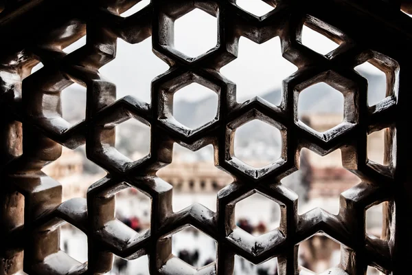 Frumos Amber Fort lângă orașul Jaipur din India. Rajasthan — Fotografie, imagine de stoc