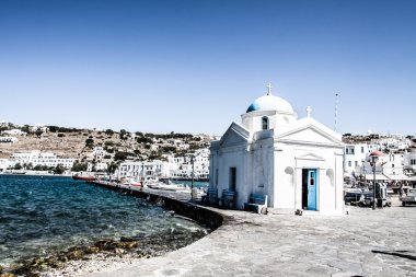 mykonos town, Yunanistan tipik dar bir sokakta