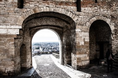 Eski Avrupa street, bergamo, İtalya