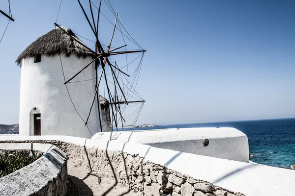 Wiatraki w mykonos (Grecja, Cyklady) — Zdjęcie stockowe