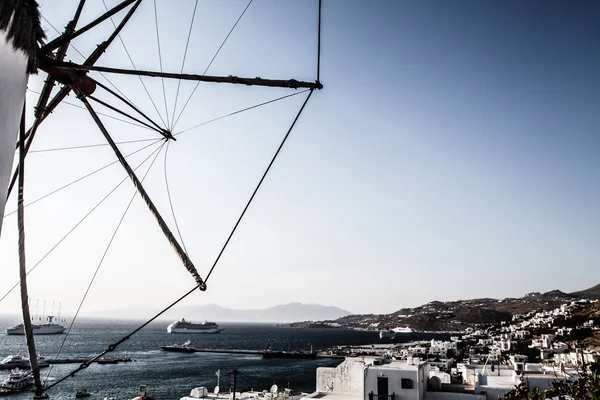 Windmühlen von Mykonos (Griechenland, Kykladen) — Stockfoto