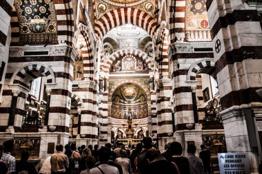 Katedral Notre-Dame-de-la-Ga Rde Marsilya, Fransa, Avrupa