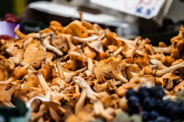在本地市场在巴黎蘑菇 — 图库照片