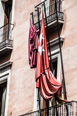 İspanya Akdeniz mimarisi. eski Apartman Madrid.