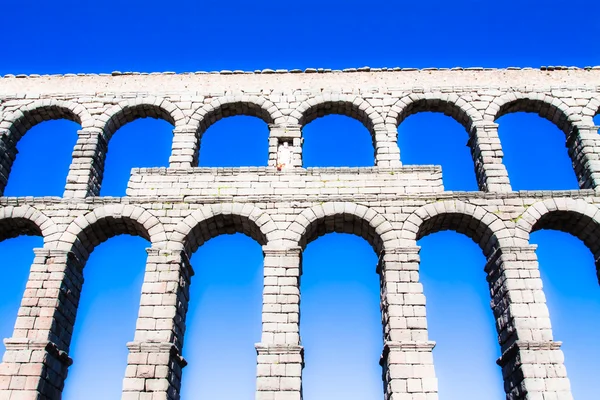 The famous ancient aqueduct in Segovia, Castilla y Leon, Spain — Stock Photo, Image