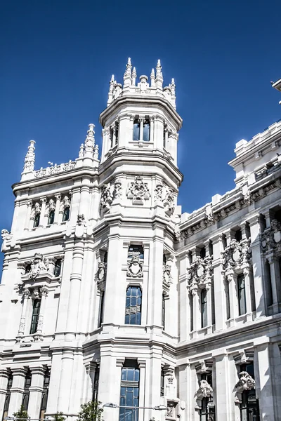 Palacio de comunicaciones, plaza de cibeles Madrid város, Spanyolország. — Stock Fotó