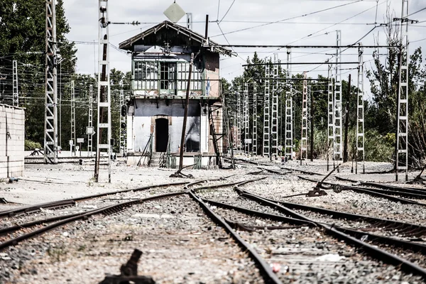 Abstraktní pohled na železničních výhybek — Stock fotografie