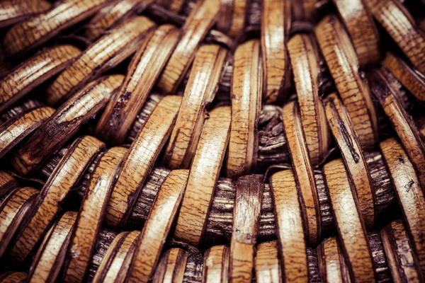 Detail of interlaced rattan fibers in macro — Stock Photo, Image