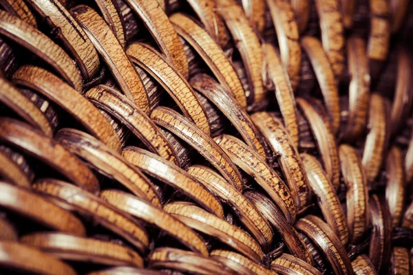 Dettaglio delle fibre di rattan intrecciate in macro — Foto Stock