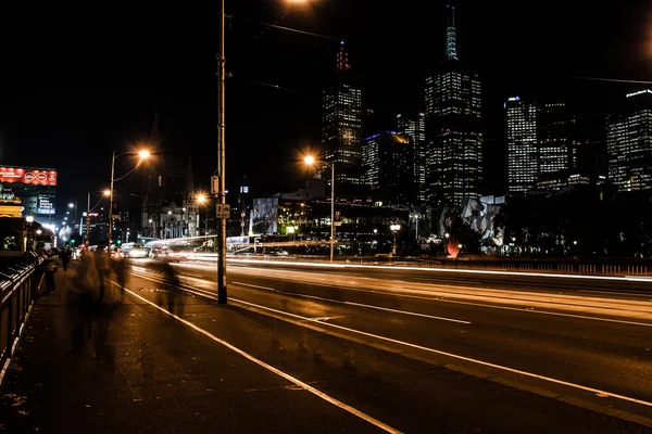 Мельбурн вночі — стокове фото