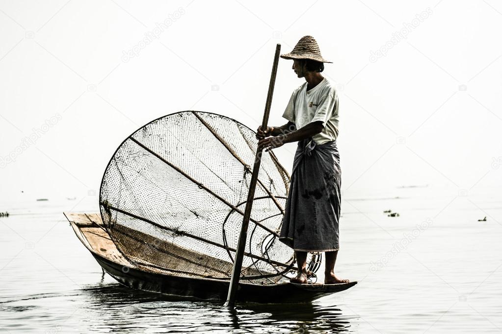 Fisherman in inle lake, Myanmar.