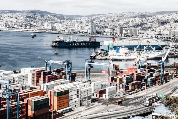 Vista panorámica de Valparaíso, Chile, Patrimonio de la Humanidad por la UNESCO . — Foto de Stock