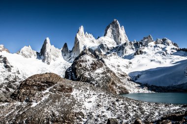 doğa manzarası ile mt. fitz roy los glaciares Milli Parkı, patagonia, Arjantin