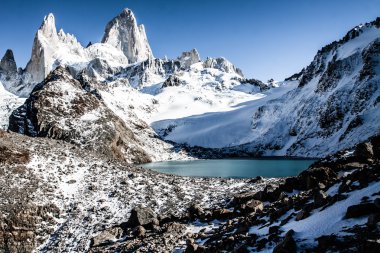 doğa manzarası ile mt. fitz roy los glaciares Milli Parkı, patagonia, Arjantin