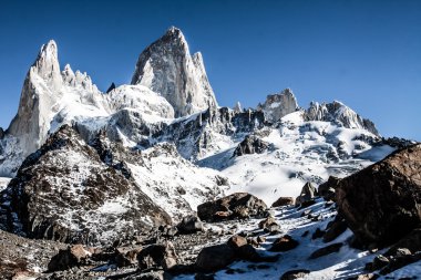 doğa manzarası ile mt. fitz roy los glaciares Milli Parkı, patagonia, Arjantin