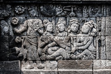 Borobudur Tapınağı'nda gündoğumu. Yogyakarta, java, Endonezya.