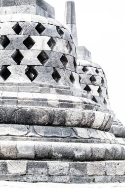 Borobudur Tapınağı'nda gündoğumu. Yogyakarta, java, Endonezya.