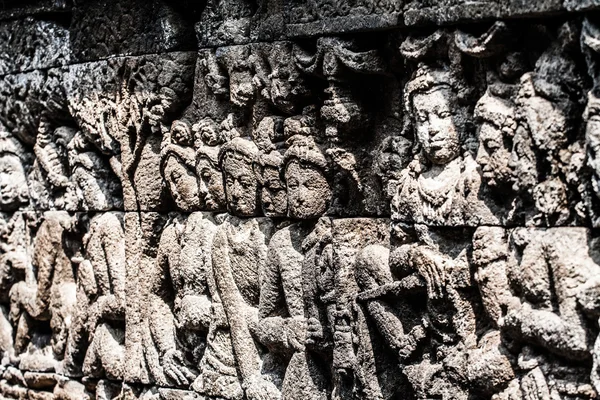 Borobudur tempel bij zonsopgang. Yogyakarta, java, Indonesië. — Stockfoto