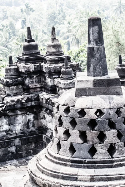 日出时的婆罗浮屠佛塔。印度尼西亚爪哇日惹. — 图库照片