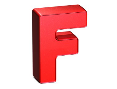 Beyaz arka plan üzerinde 3D parlak kırmızı mektup koleksiyonu