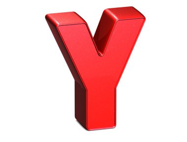 Beyaz arka plan üzerinde 3D parlak kırmızı mektup koleksiyonu