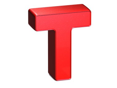 Beyaz arka plan üzerinde 3D parlak kırmızı mektup koleksiyonu