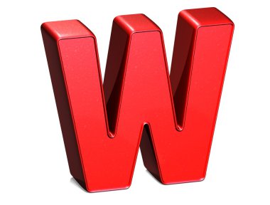 Beyaz arka plan üzerinde 3D parlak kırmızı mektup koleksiyonu