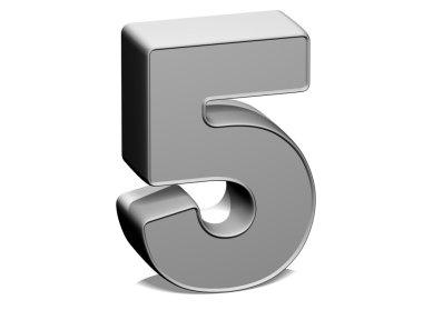 Beyaz arka plan üzerinde 3D parlak gri sayı toplama