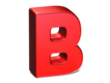 Beyaz arka plan üzerinde 3D parlak kırmızı mektup koleksiyonu