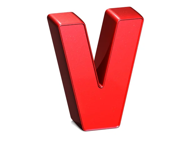 3D-glanzend rood brief collectie op witte achtergrond — Stockfoto