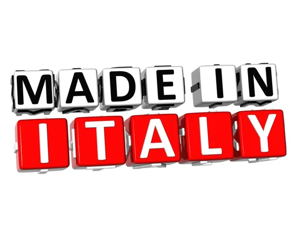 3D Made in Italy button over white background — Stock Photo, Image