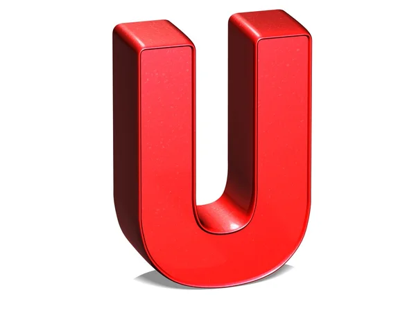 Colección de letras rojas brillantes 3D sobre fondo blanco — Foto de Stock