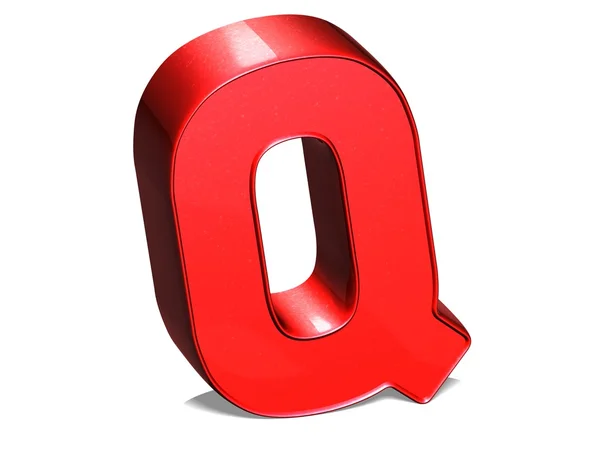 3D glänzende rote Buchstabensammlung auf weißem Hintergrund — Stockfoto