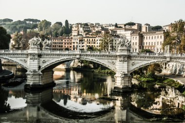 St peters Bazilikası ve nehir tibra, Roma, İtalya