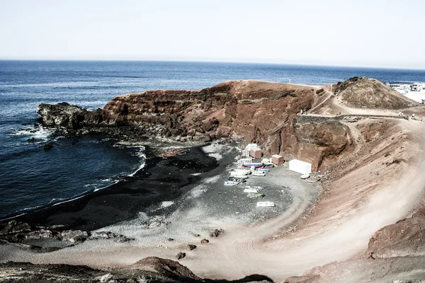 Playa de Papagayo (пляж Папуа) на Лансароте, Канарські острови, Іспанія — стокове фото