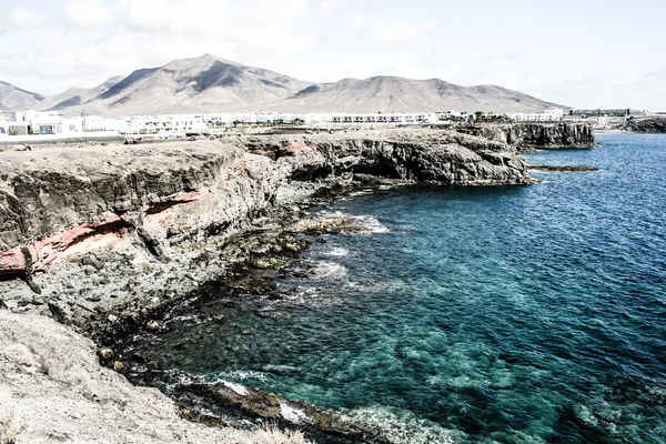 Playa de Papagayo (praia do papagaio) em Lanzarote, Ilhas Canárias, Espanha — Fotografia de Stock