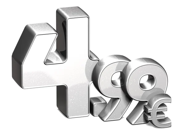3D Silver Special Price Euro coleção sobre fundo branco — Fotografia de Stock