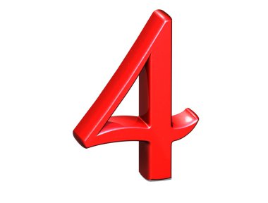 beyaz zemin üzerine kırmızı sayısı kümesini 3D