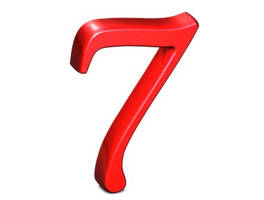 beyaz zemin üzerine kırmızı sayısı kümesini 3D