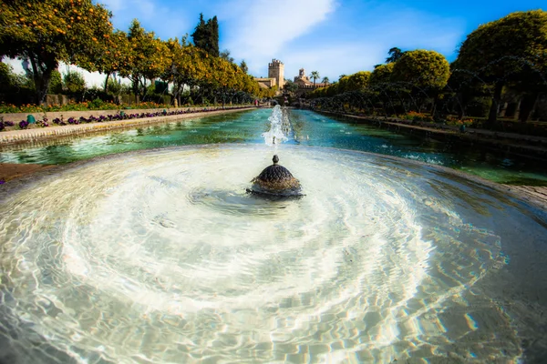 Jardines en el Alcázar de los Reyes Cristianos en Córdoba, España —  Fotos de Stock