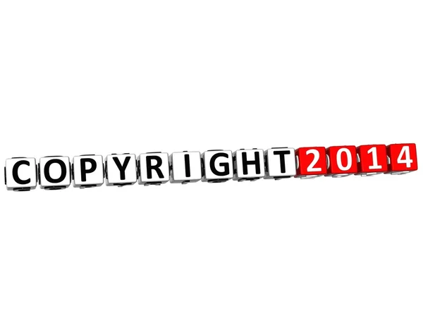 3D Copyright Right Crossword on white background — Stock Photo, Image